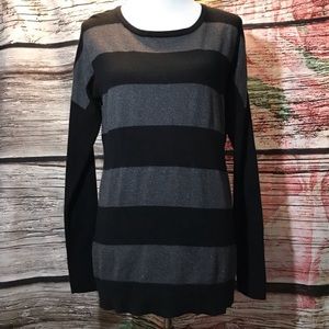 Banana Republic Grey & Black Striped Sweater